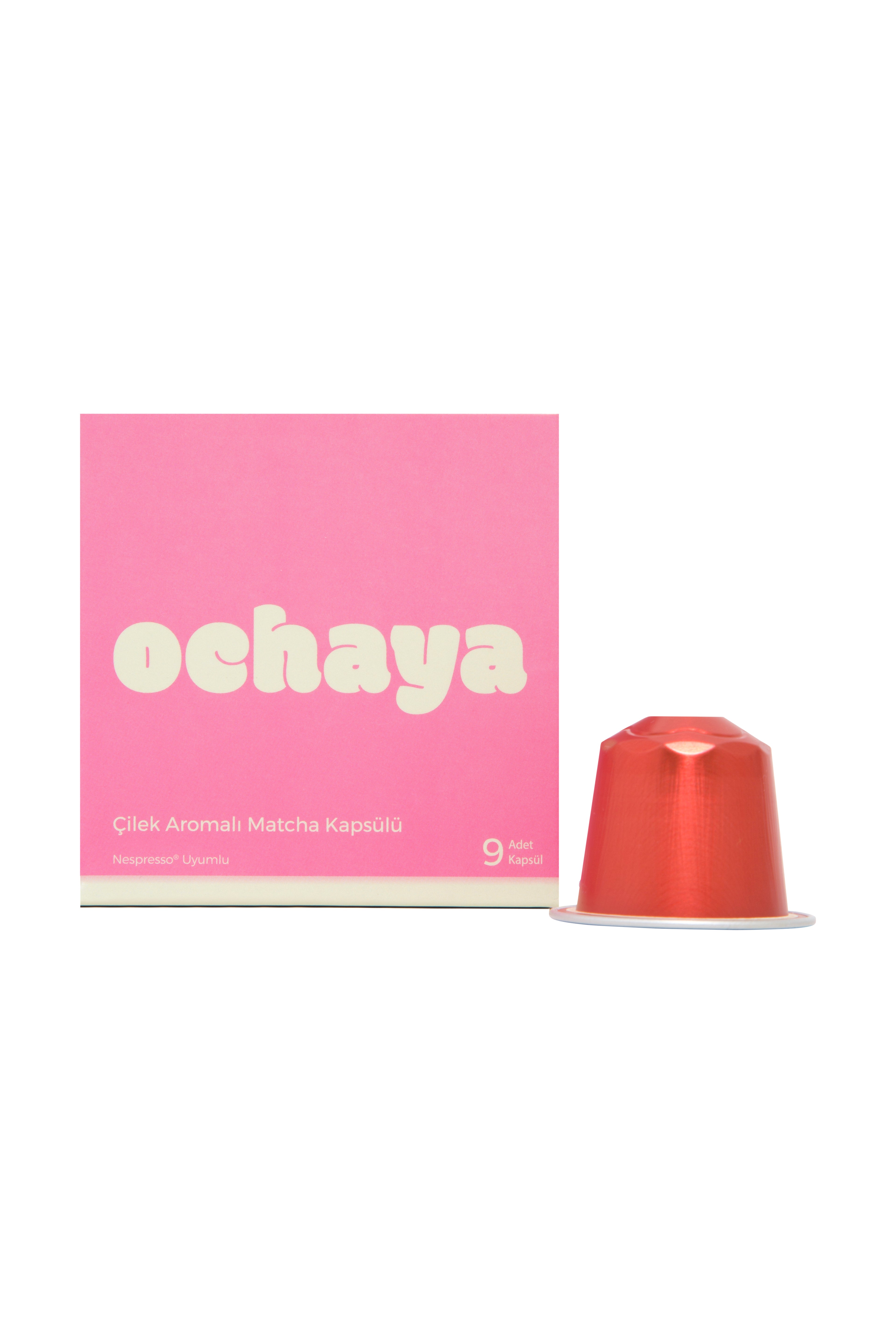 Ochaya matcha cilek kapsul nespresso uyumlu matcha kahve kapsulu